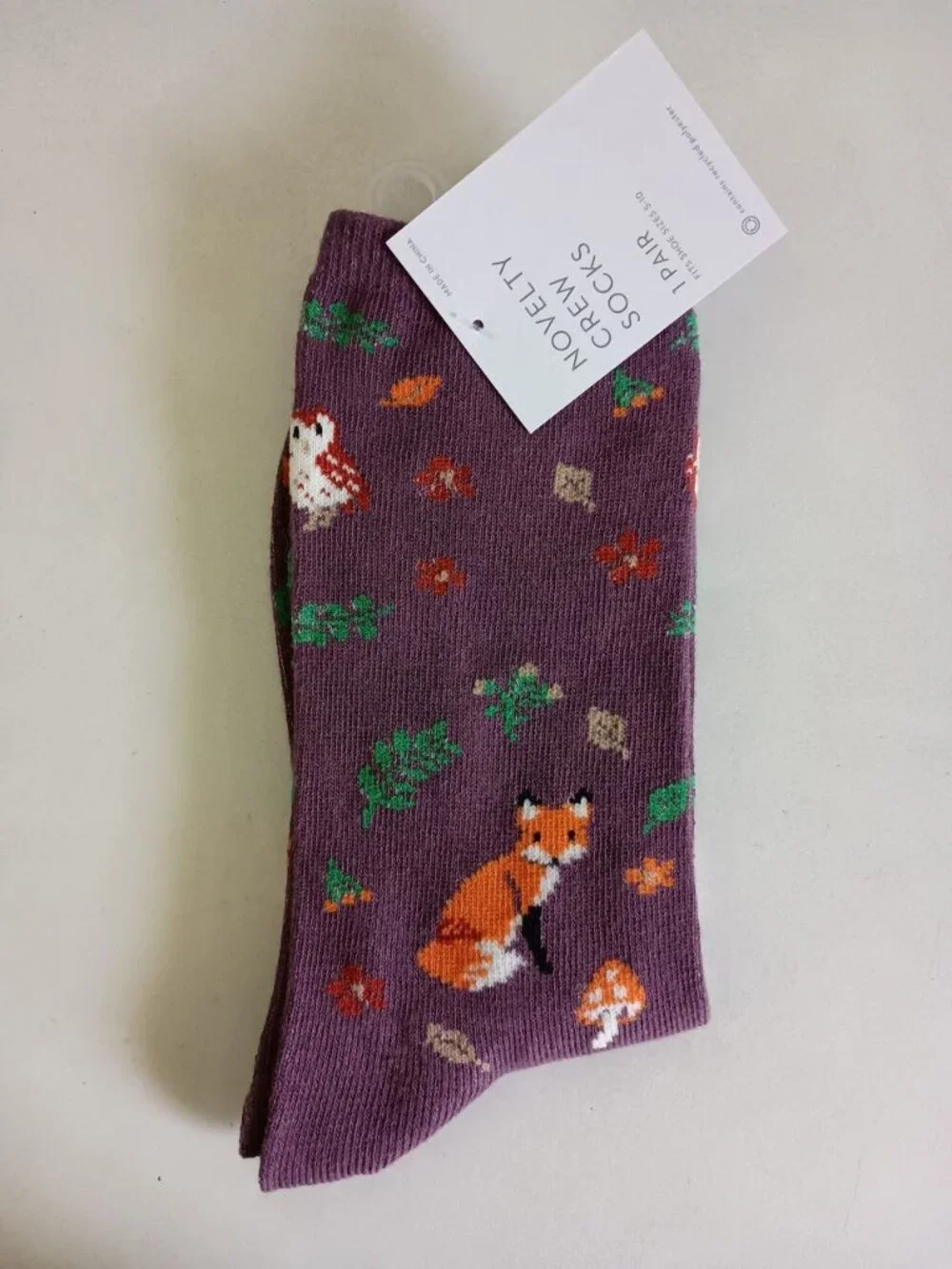 NWT woodland creatures novelty crew socks